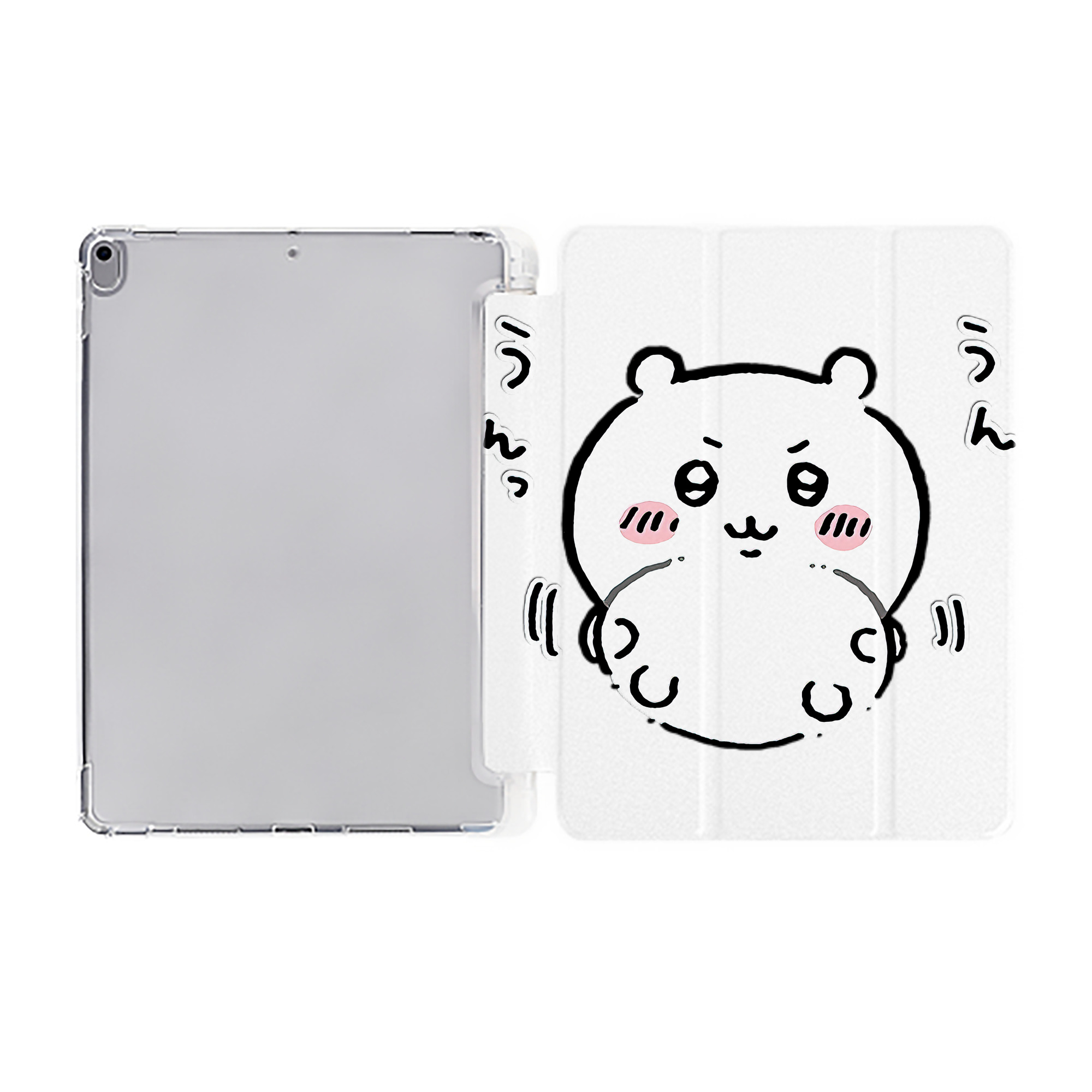 （画像用） ちいかわ ちいかわ Chii-kawa chiikawa IPad ケース ペン収納付き 三つ折りスタンド PUレザー×シリコン 対応機種9.5/10.5/10.9インチ
